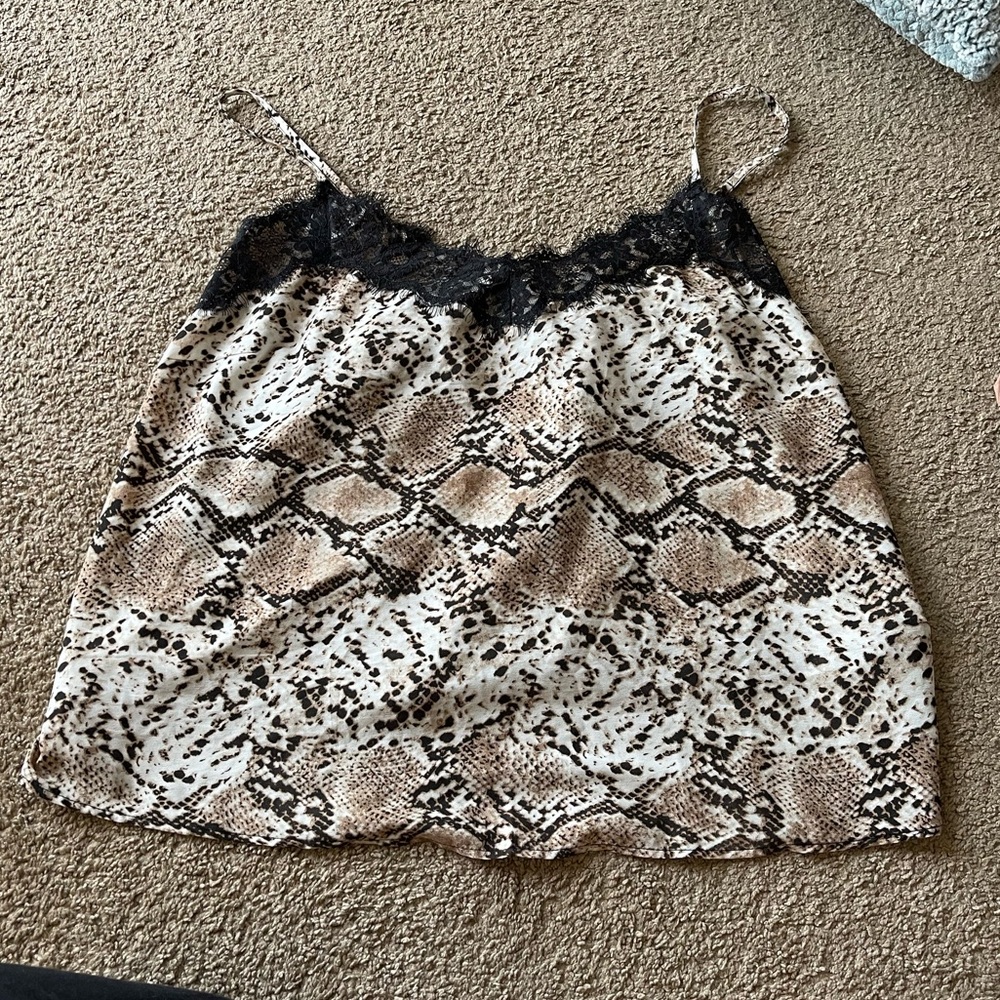ASOS curve snake print lace cami tank size 20